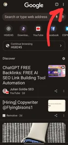 Tap on three dots at right corner in chrome