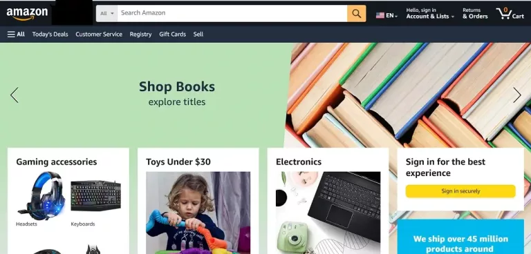 Go to Amazon’s website