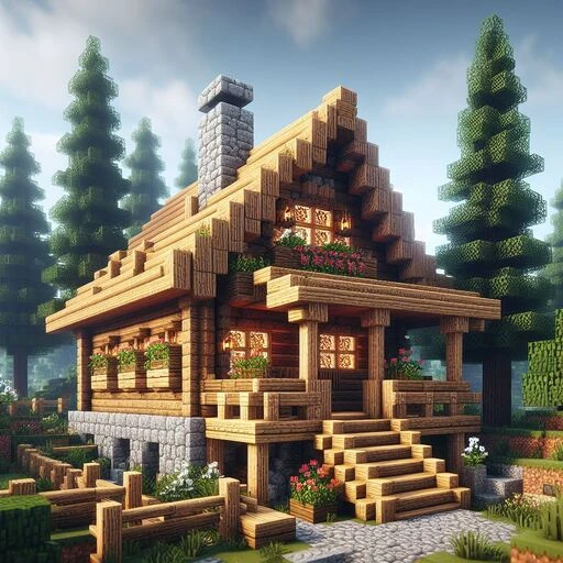 Cozy Woodland Cabin in Minecraft