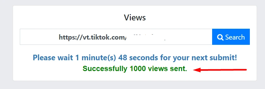 send you 1000 views