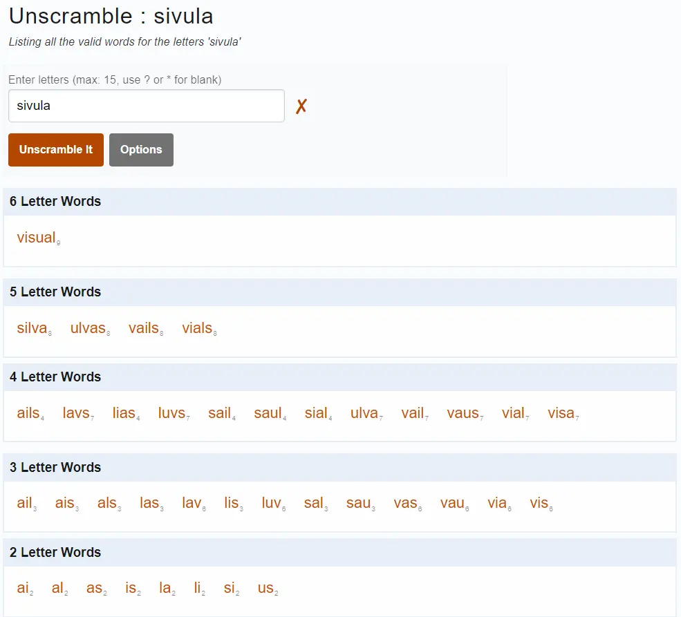 steps of unscramble words