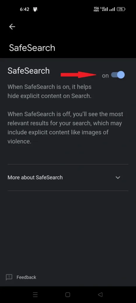 turn off safesearch on android (Google App) 4